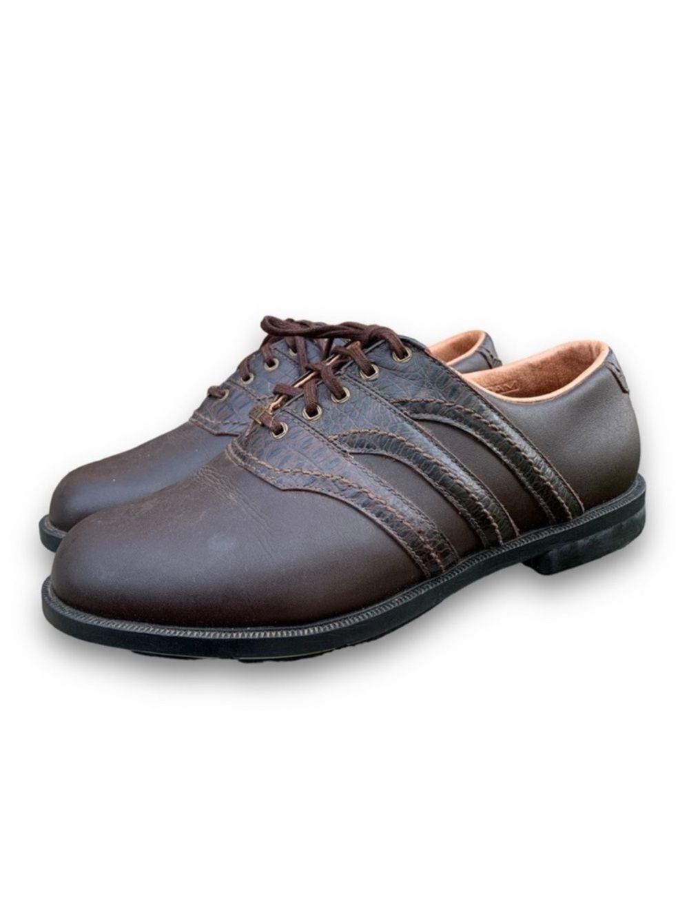 Adidas Traxion Tour Golf Shoes Soft Spike Gator Alligator Brown Men’s size 8